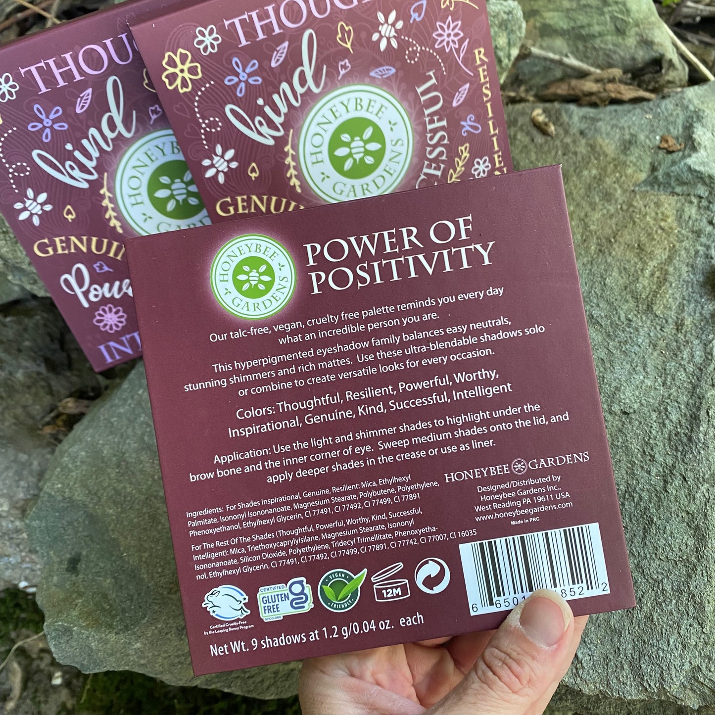 Eyeshadow Palette - Power of Positivity- Talc FREE - 9 Shades by Honeybee Gardens - The Hippie Farmer