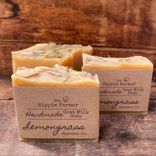 Goat Milk Soap - Lemongrass Essential Oil - The Hippie Farmer