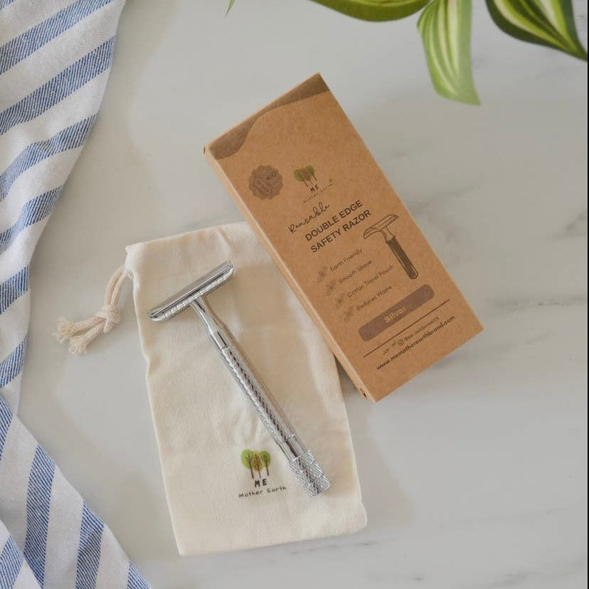 Reusable Double Edge Safety Razor - Matte Black - by ME Mother Earth - The Hippie Farmer