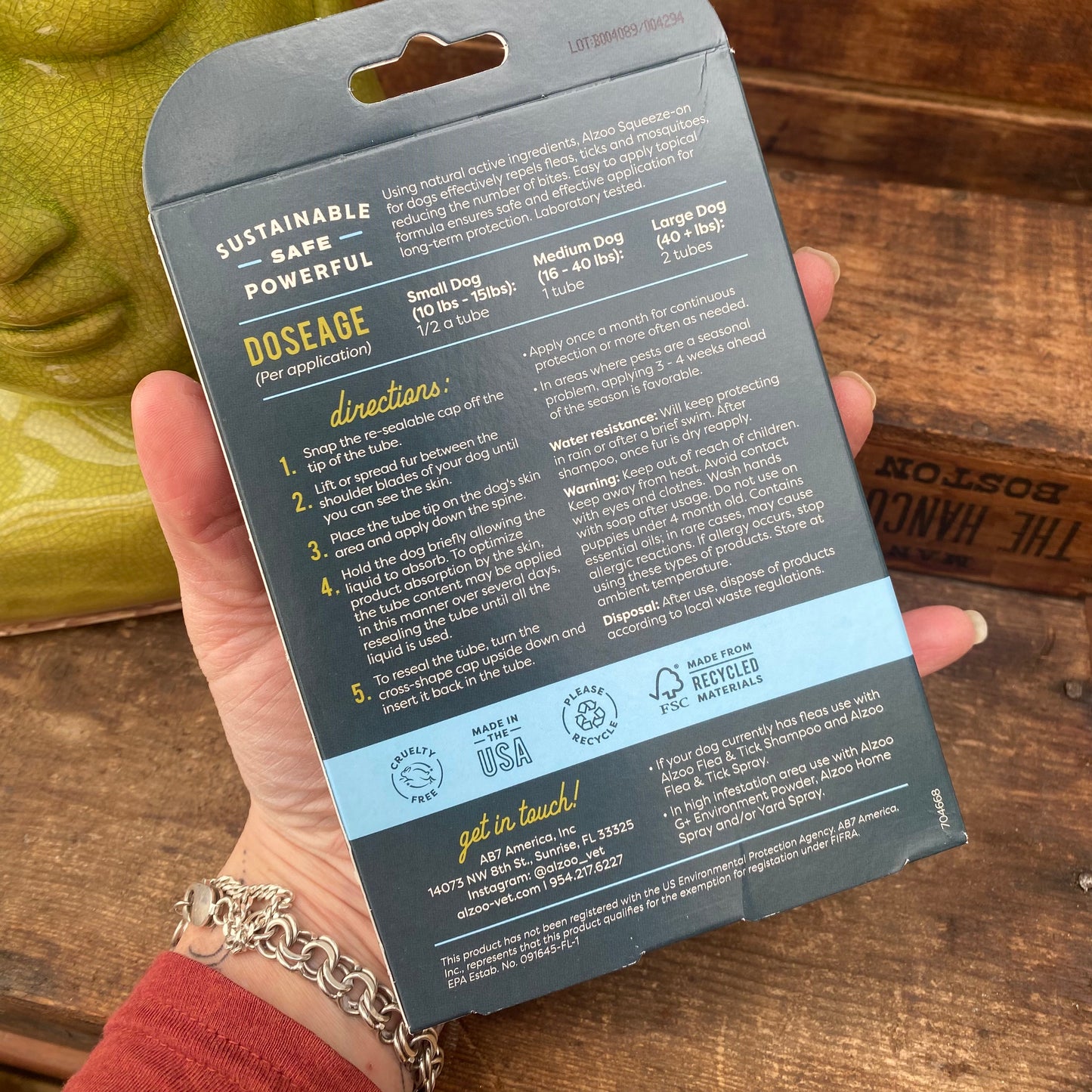 Flea & Tick Natural Repellent for Dogs - Squeeze on - by ALZOO - The Hippie Farmer