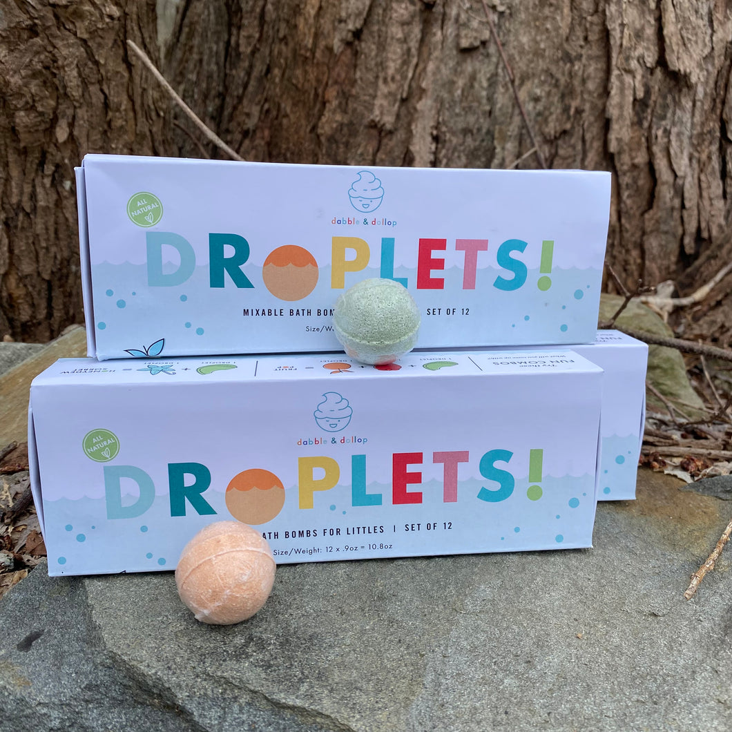 Droplets! Mixable BATH BOMBS for littles - Set of 12 - by dabble & dollop