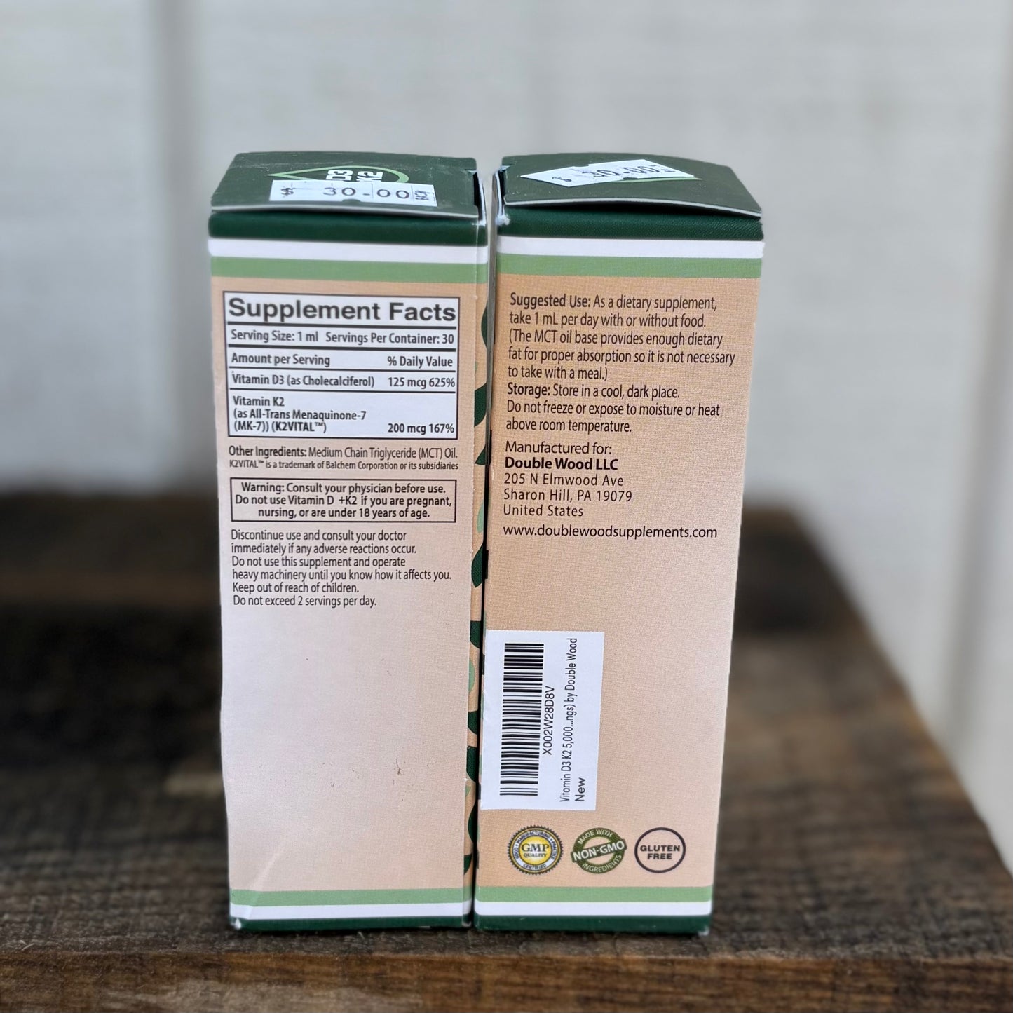 D3 5000IU & K2 200mcg - Liquid Drop Immune Support by Double Wood Supplements