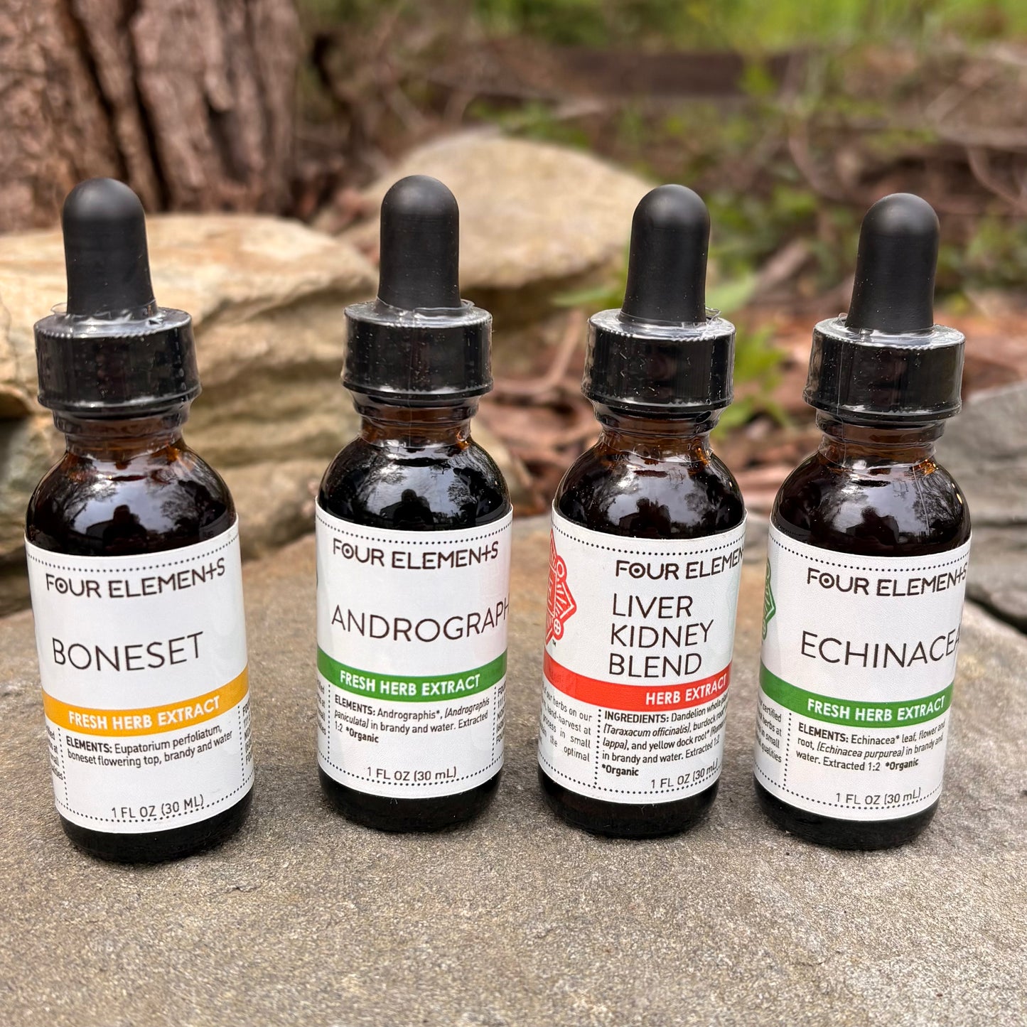 Liver Kidney Blend, Boneset, Androgaphis or Echinacea Herbal Extracts - 1fl oz by Four Elements