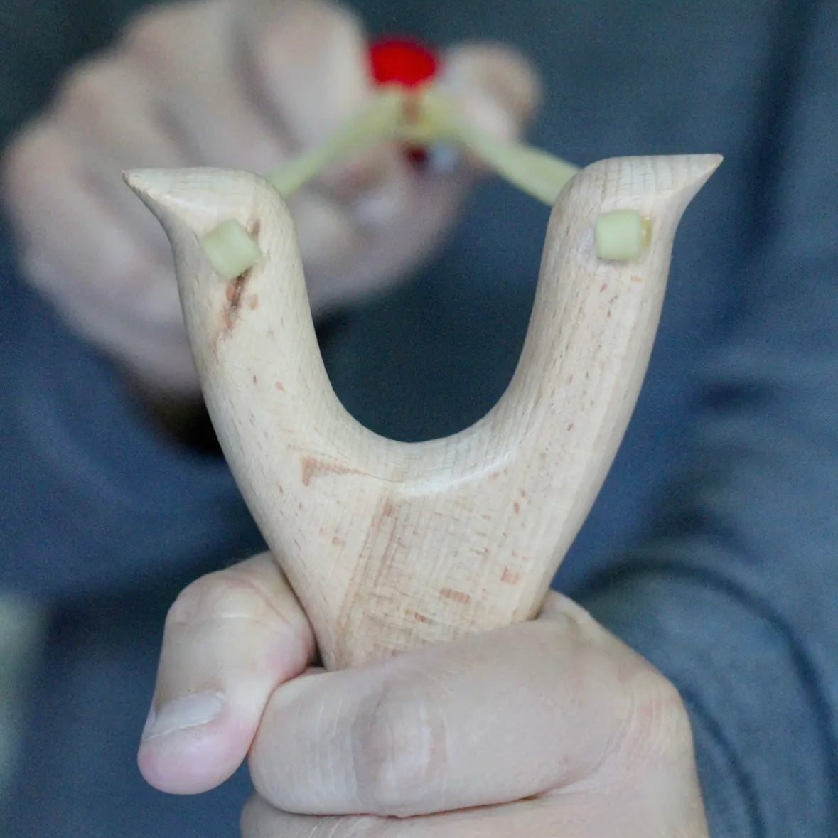 Felt Ball Sling Shot - Wool & Wood - by Sheep Farm Felt - The Hippie Farmer