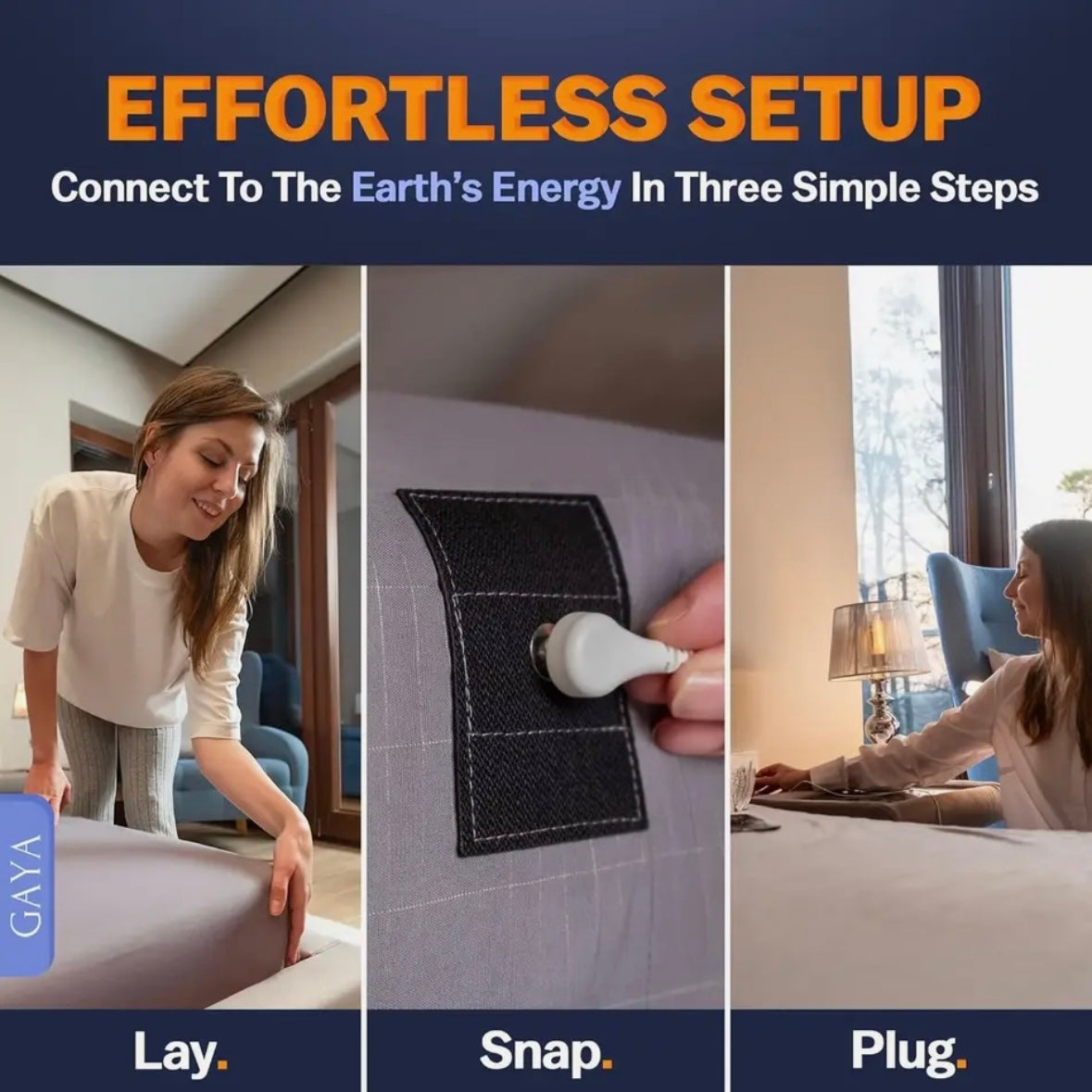 Grounding Flat Sheet for all size beds - Organic Cotton 24” by 104” by Gaya