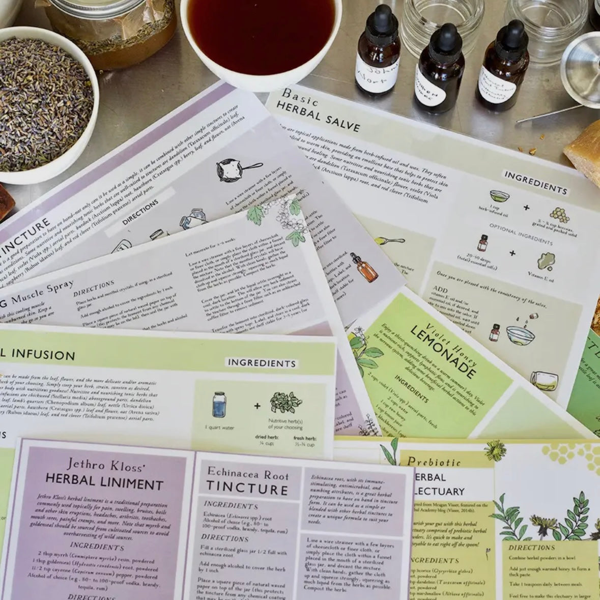 Herbal Preparations 101 Laminated Recipe Guides - Book by Herbal Academy - The Hippie Farmer