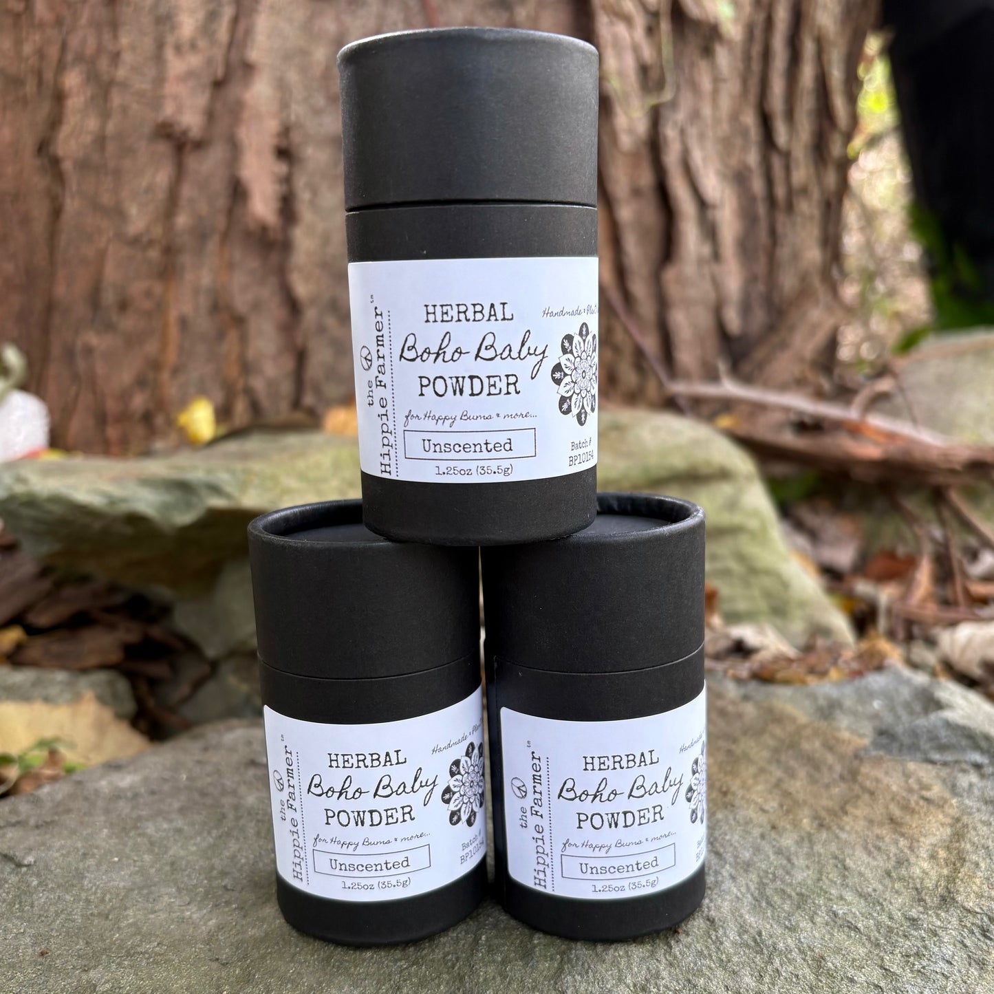 Natural Boho Baby Powder - Unscented or Organic Lavender Essential Oil - The Hippie Farmer