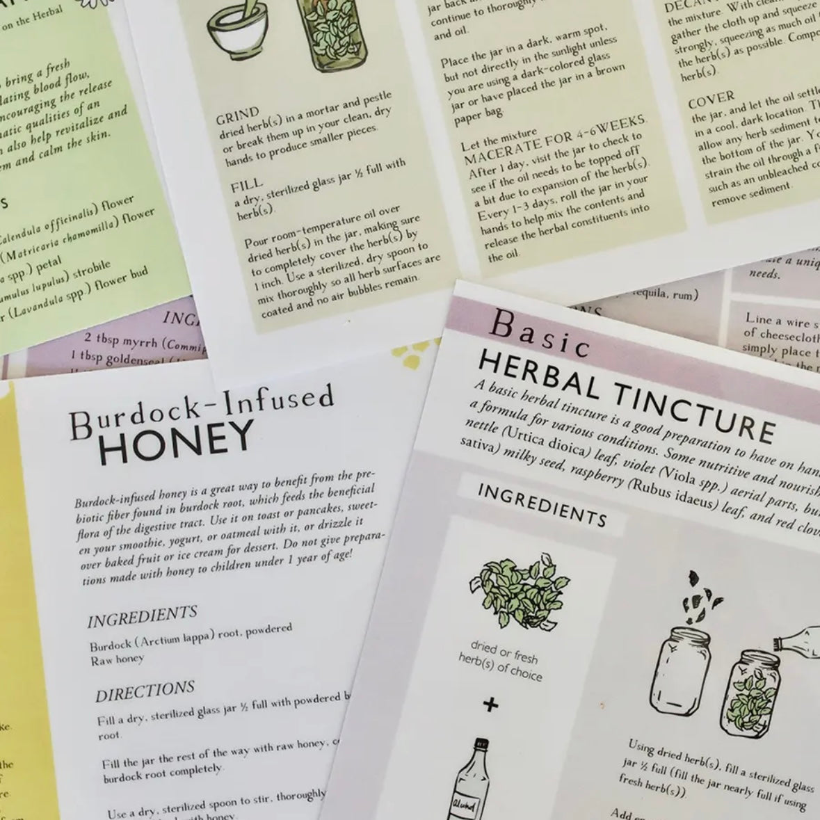 Herbal Preparations 101 Laminated Recipe Guides - Book by Herbal Academy - The Hippie Farmer