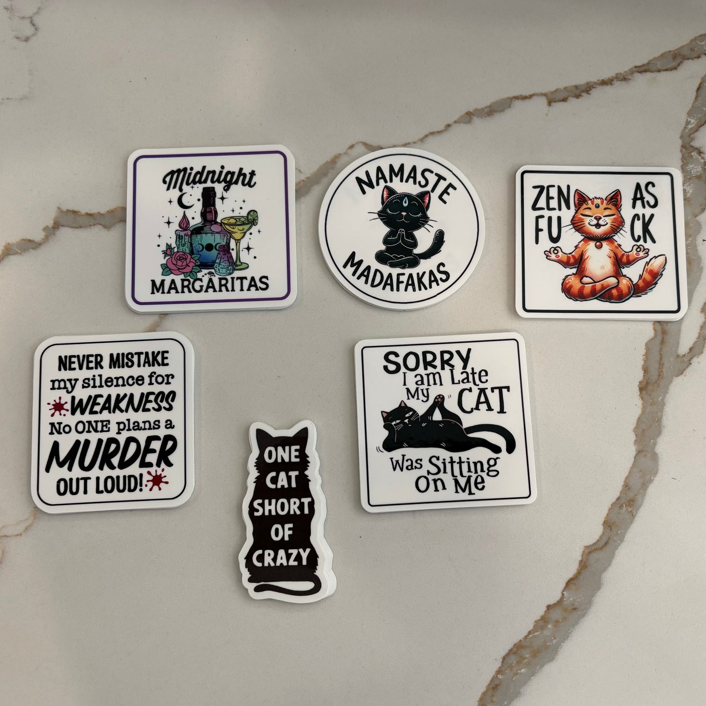 Zen Cat Sticker Collection - Sold Individually - The Hippie Farmer
