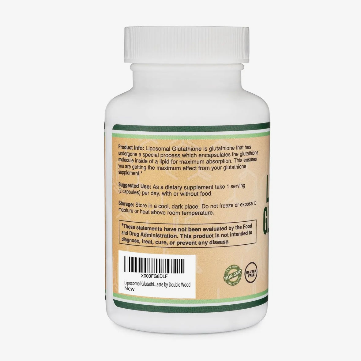 Liposomal Glutathione - High absorption - 500mg per serving - 60 capsules by Double Wood