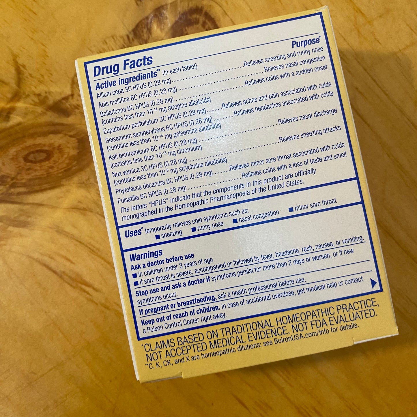 Cold Calm Meltaway Tablets - by BOIRON - The Hippie Farmer