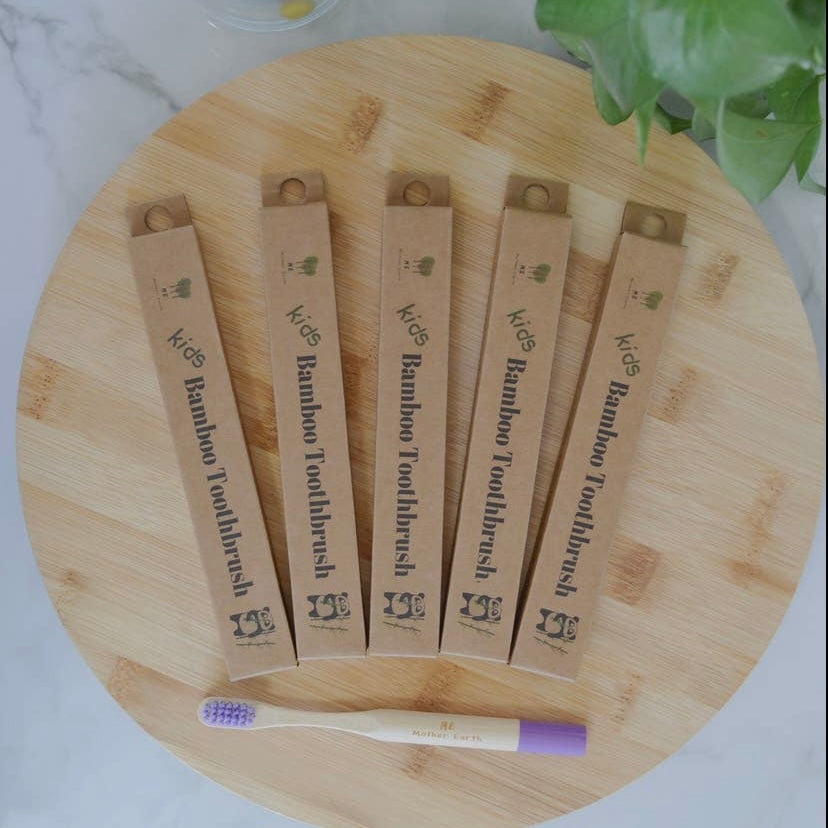 Kids Bamboo Toothbrush - by ME Mother Earth - The Hippie Farmer