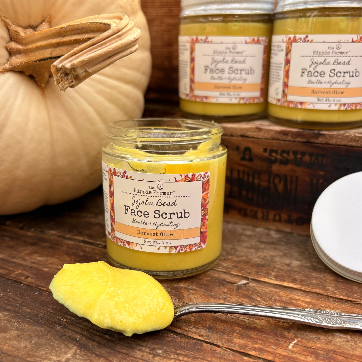 Jojoba Bead Face Scrub - Harvest Glow with Pumpkin, Turmeric & Frankincense