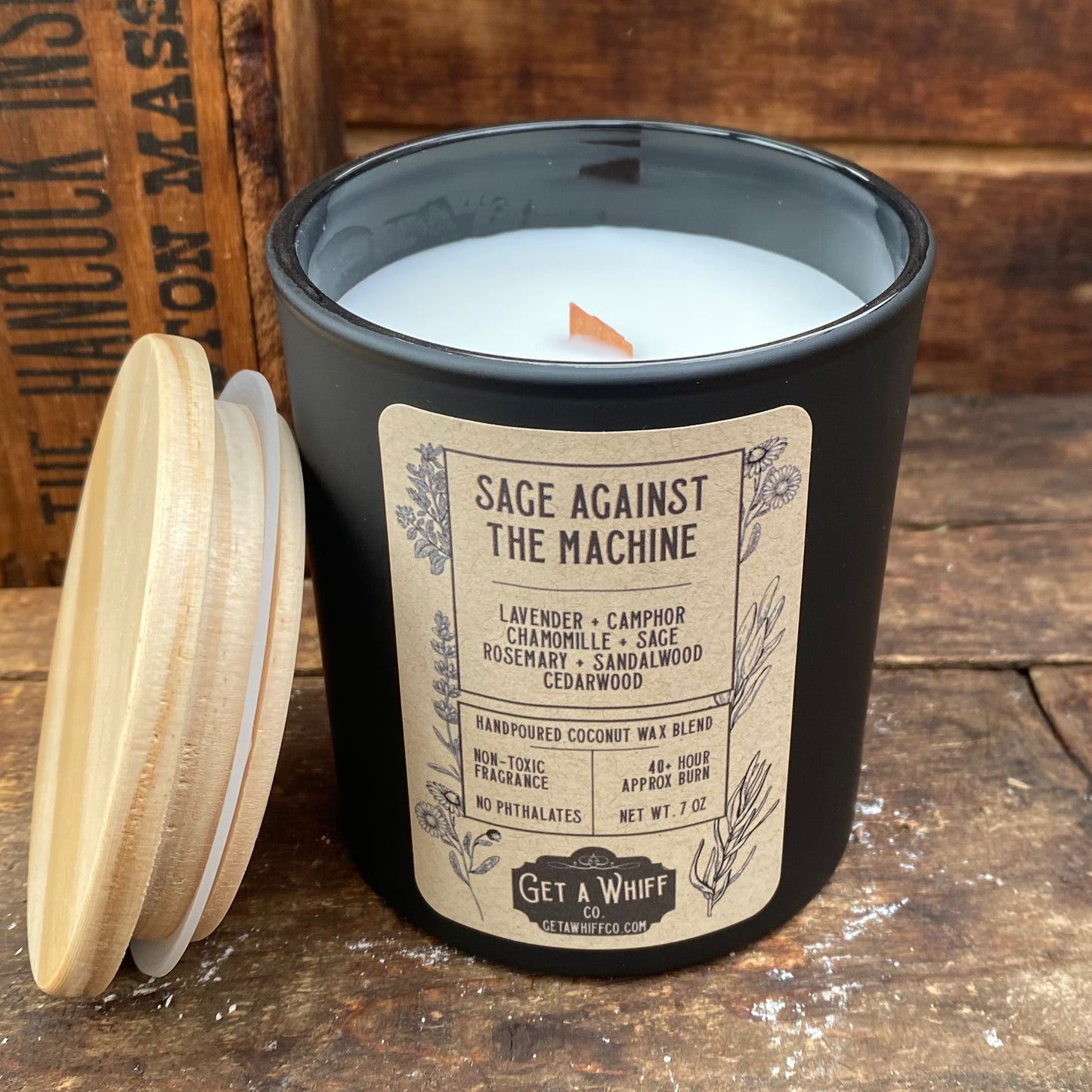 SAGE AGAINST THE MACHINE - Hand-poured Coconut Wax Blend (Non Toxic) Candle - by Get A Whiff Co. - The Hippie Farmer