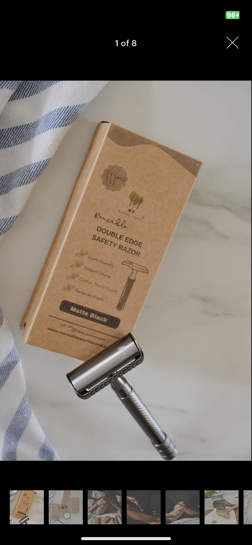 Reusable Double Edge Safety Razor - Matte Black - by ME Mother Earth - The Hippie Farmer