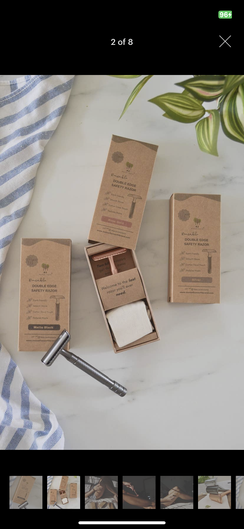 Reusable Double Edge Safety Razor - Matte Black - by ME Mother Earth - The Hippie Farmer