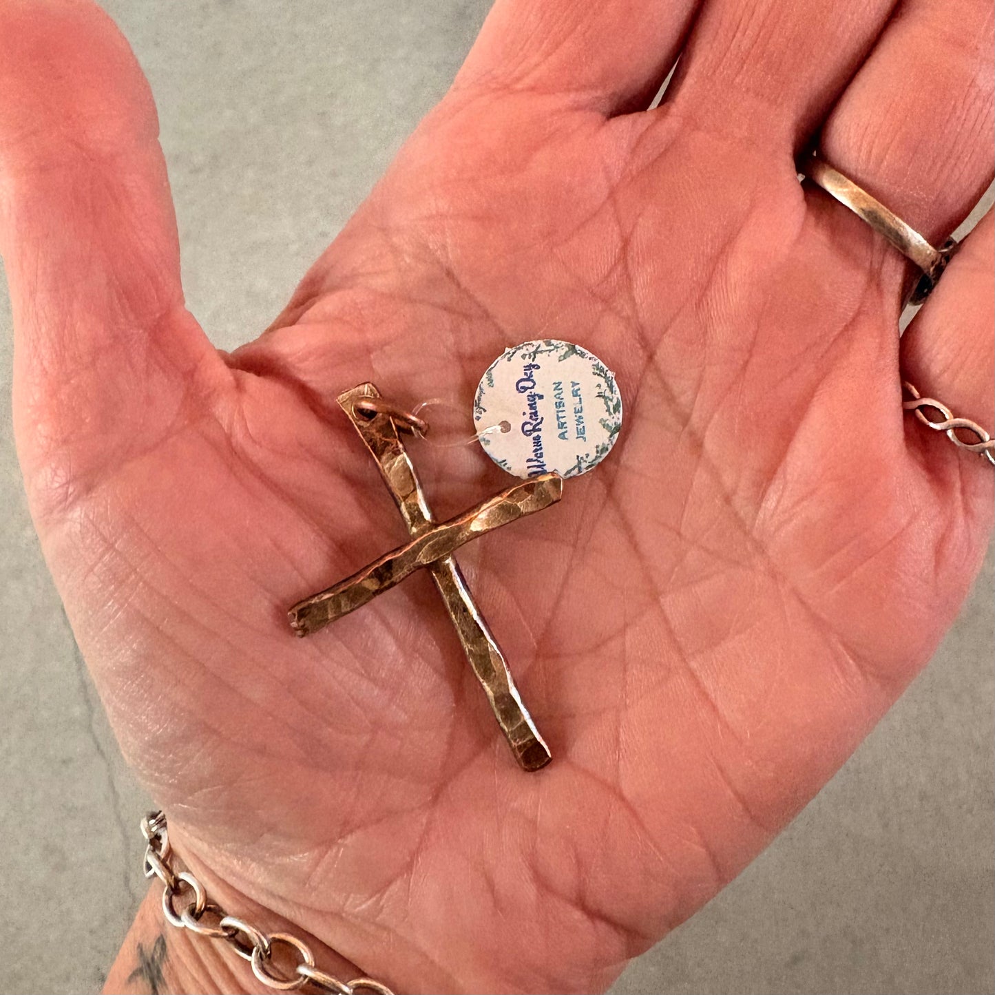 Cross Pendent | Hammered Copper by Warm Rainy Day