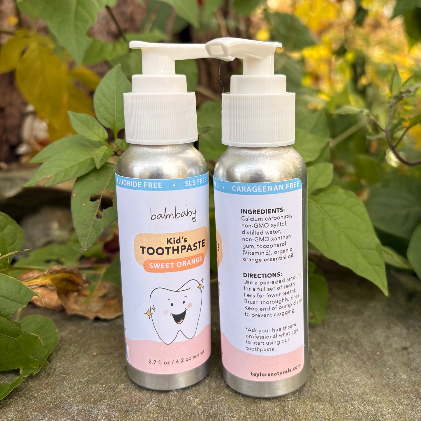 All Natural Kids Toothpaste | Sweet Orange 2.7 oz with pump by BalmBaby