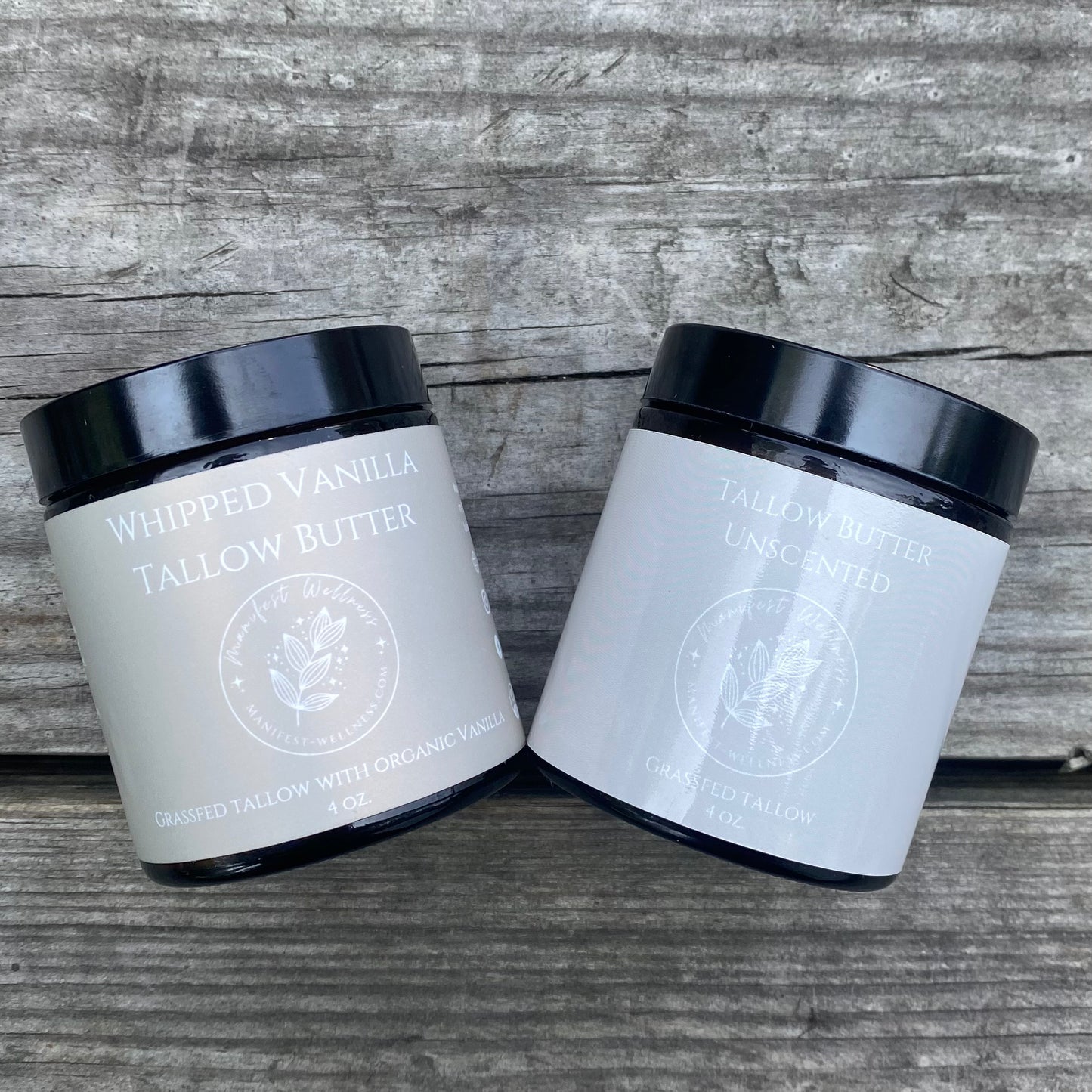 Whipped Grass-fed Tallow Butter - Unscented or Vanilla - by Manifest Wellness - The Hippie Farmer
