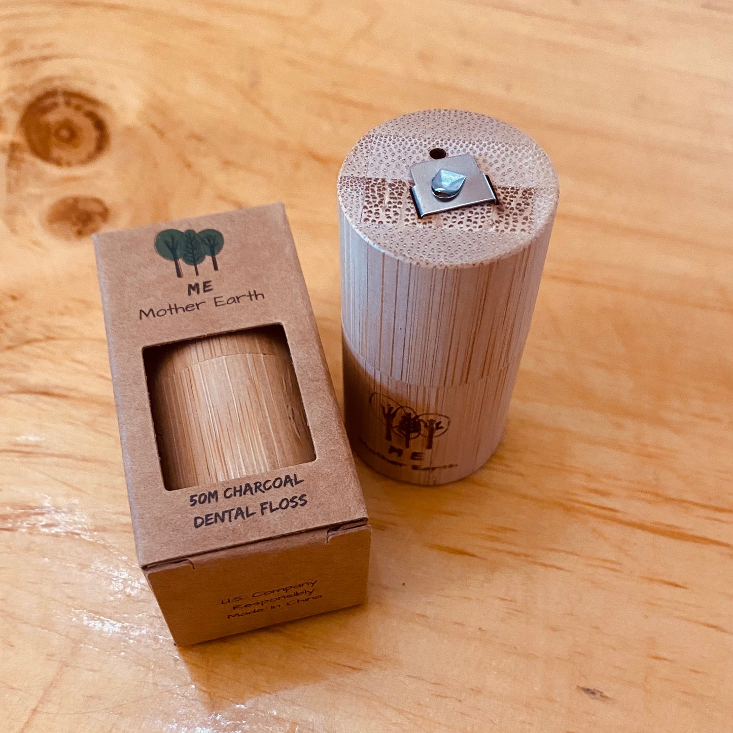 Eco Charcoal Dental Floss - Biodegradable - by Mother Earth ME - The Hippie Farmer