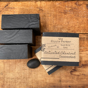 Goat Milk Soap - Activated Charcoal - Unscented - The Hippie Farmer