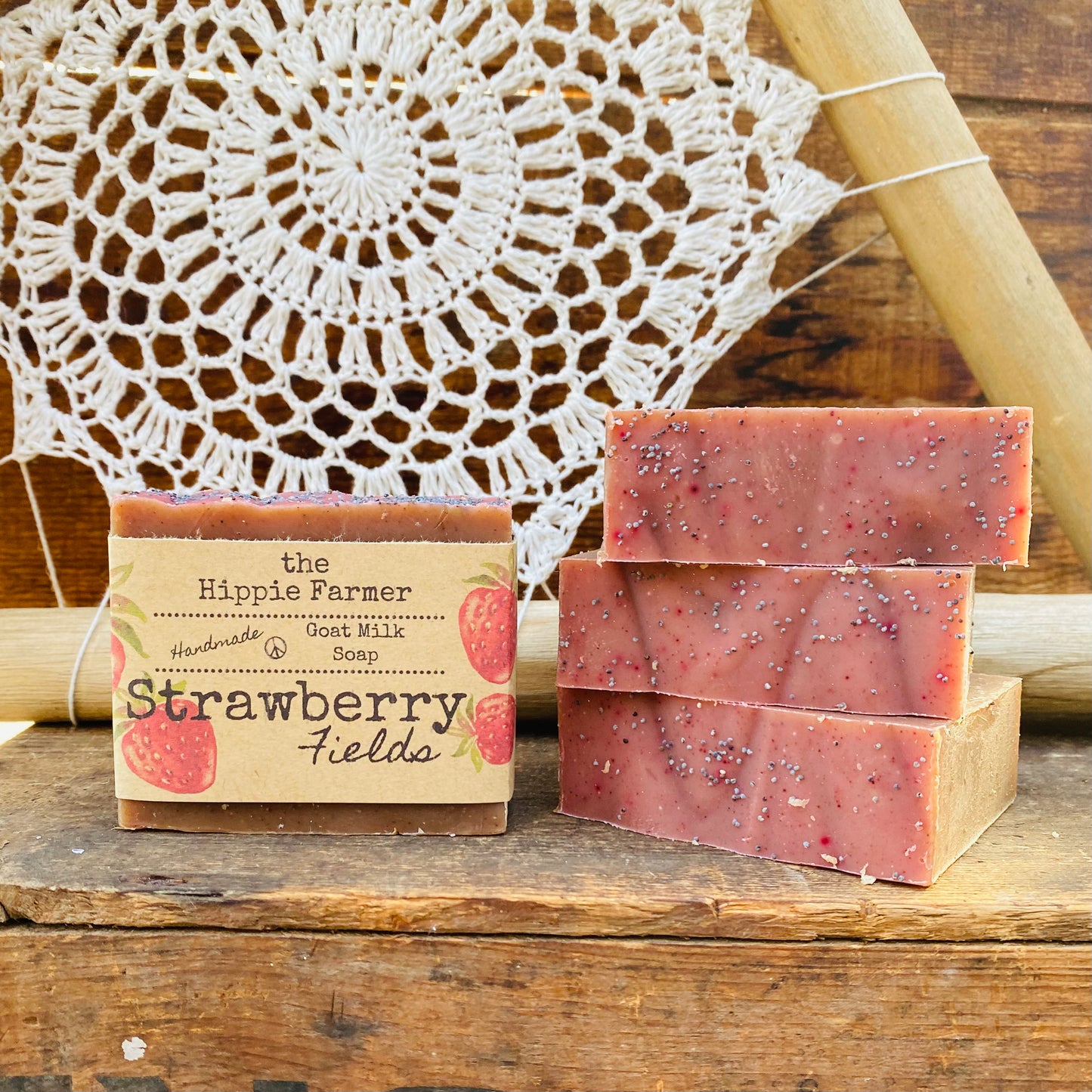 Goat Milk Soap - Strawberry Fields - The Hippie Farmer