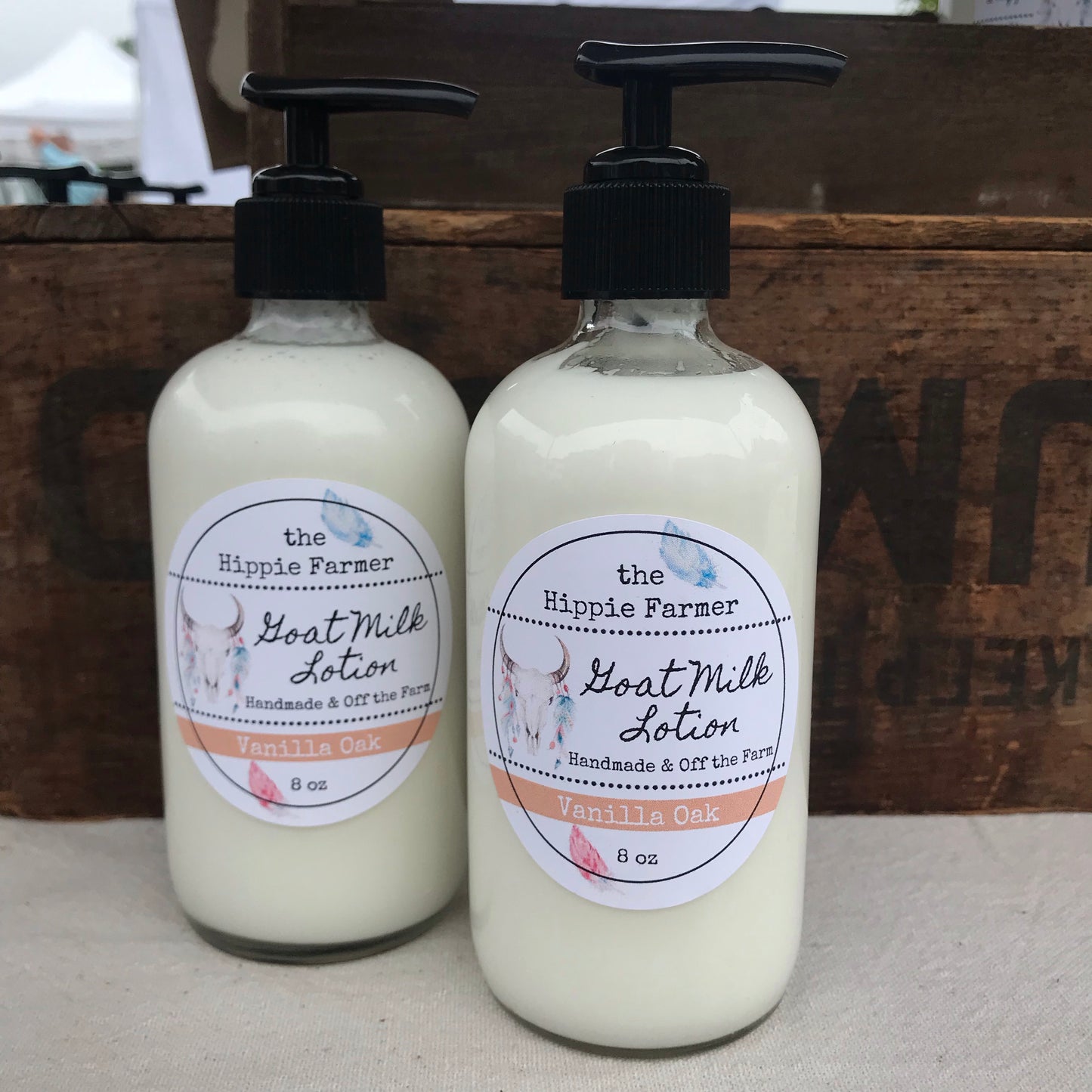 Goat Milk Lotion - Vanilla Oak - 8oz Pump Bottle or 4oz Jar - The Hippie Farmer