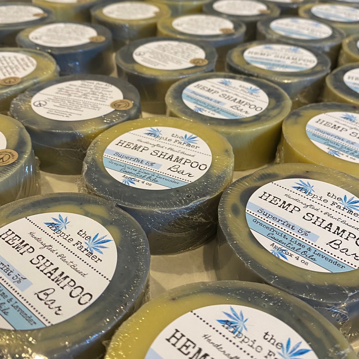 Hemp Shampoo Bar - Grapefruit Lime Lavender Essential Oils - 5% Superfat - The Hippie Farmer