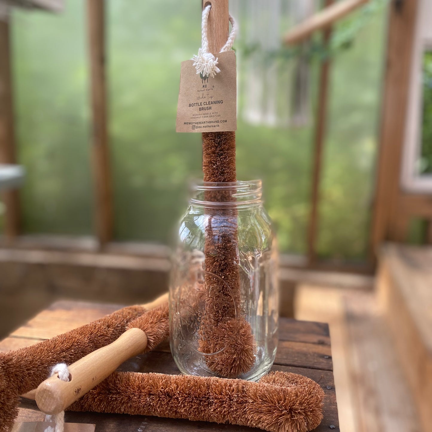 Coconut Bottle Cleaning Brush - Wide Tip - by Mother Earth ME - The Hippie Farmer