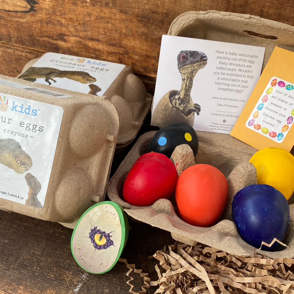 Eco-Kids - Dinosaur Egg Beeswax Crayons - EarthHero