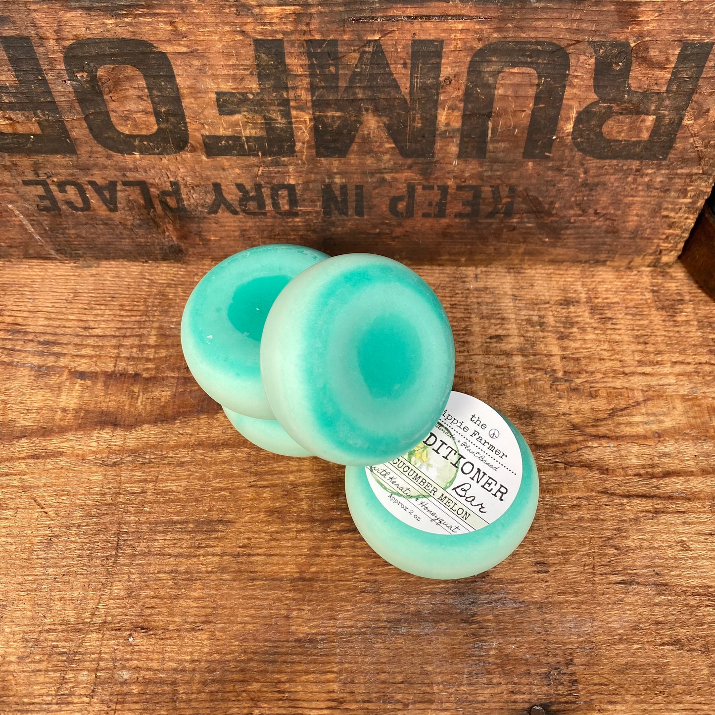 Solid Conditioner Bar - Cucumber Melon - with Keratin & Honeyquat - The Hippie Farmer