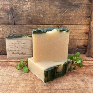 Goat Milk Soap - Spearmint Eucalyptus Essential Oils - The Hippie Farmer