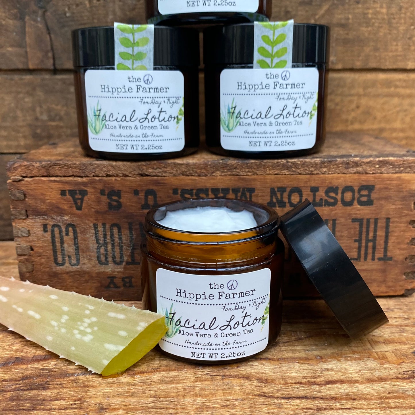 Facial Lotion with Aloe Vera & Green Tea - The Hippie Farmer
