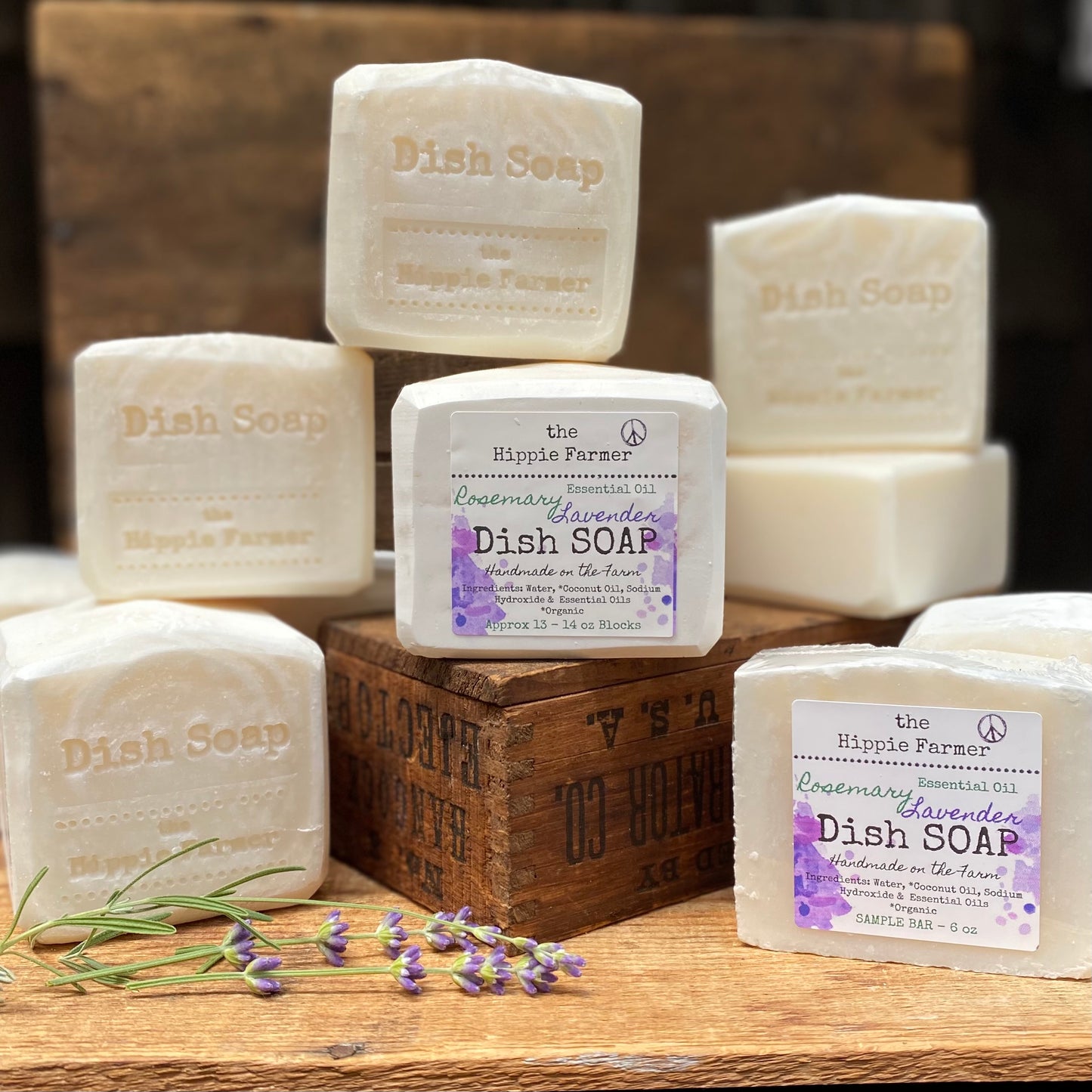 Dish Soap - Rosemary Lavender - Half or Full Bar - The Hippie Farmer
