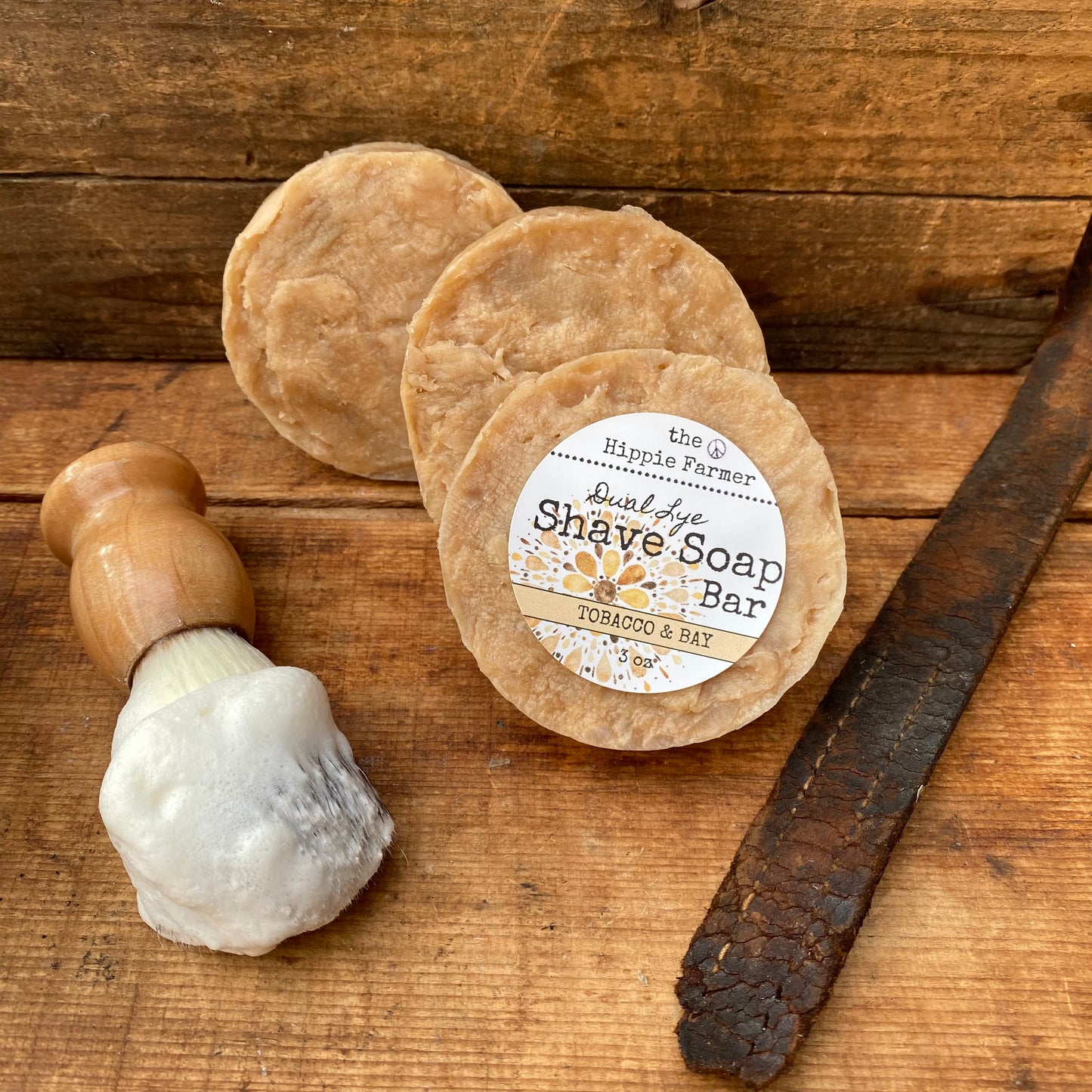 Old Fashioned Dual Lye Shave Soap - Tobacco & Bay - The Hippie Farmer