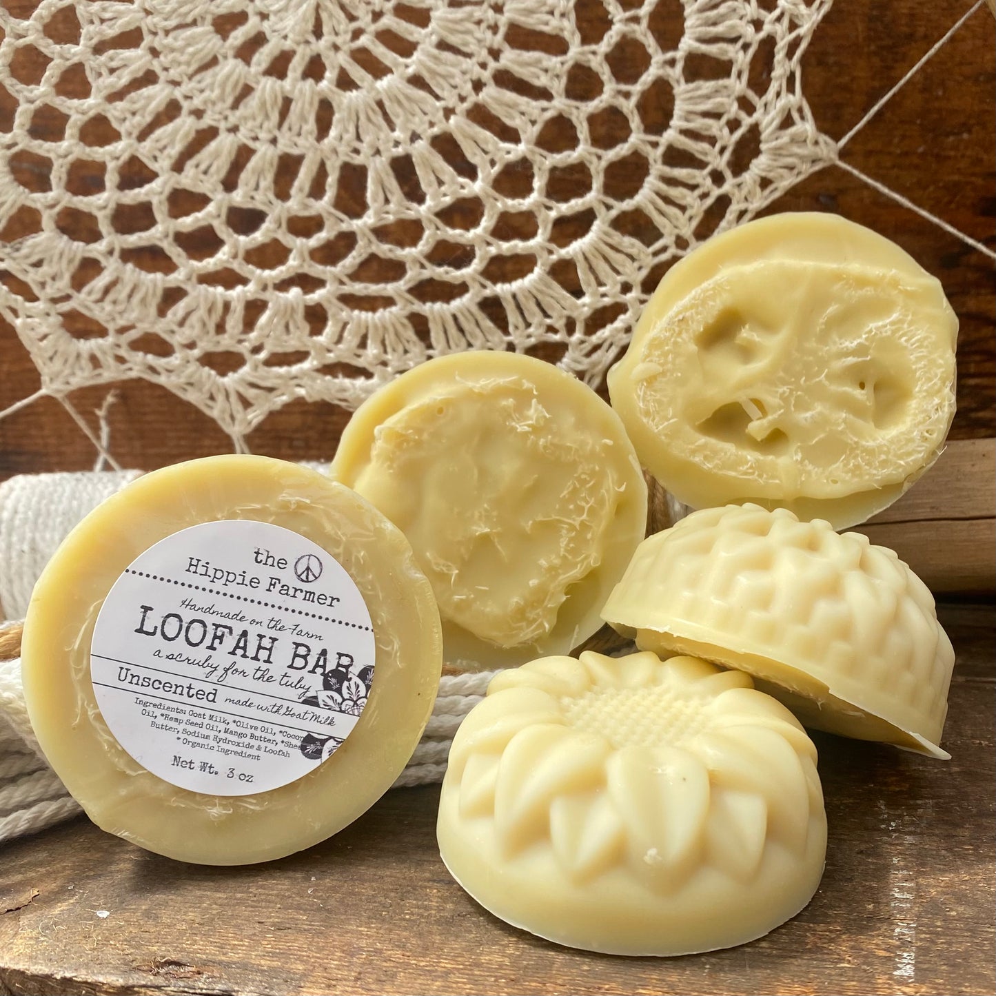 Goat Milk & Hemp Loofah Soap - Unscented