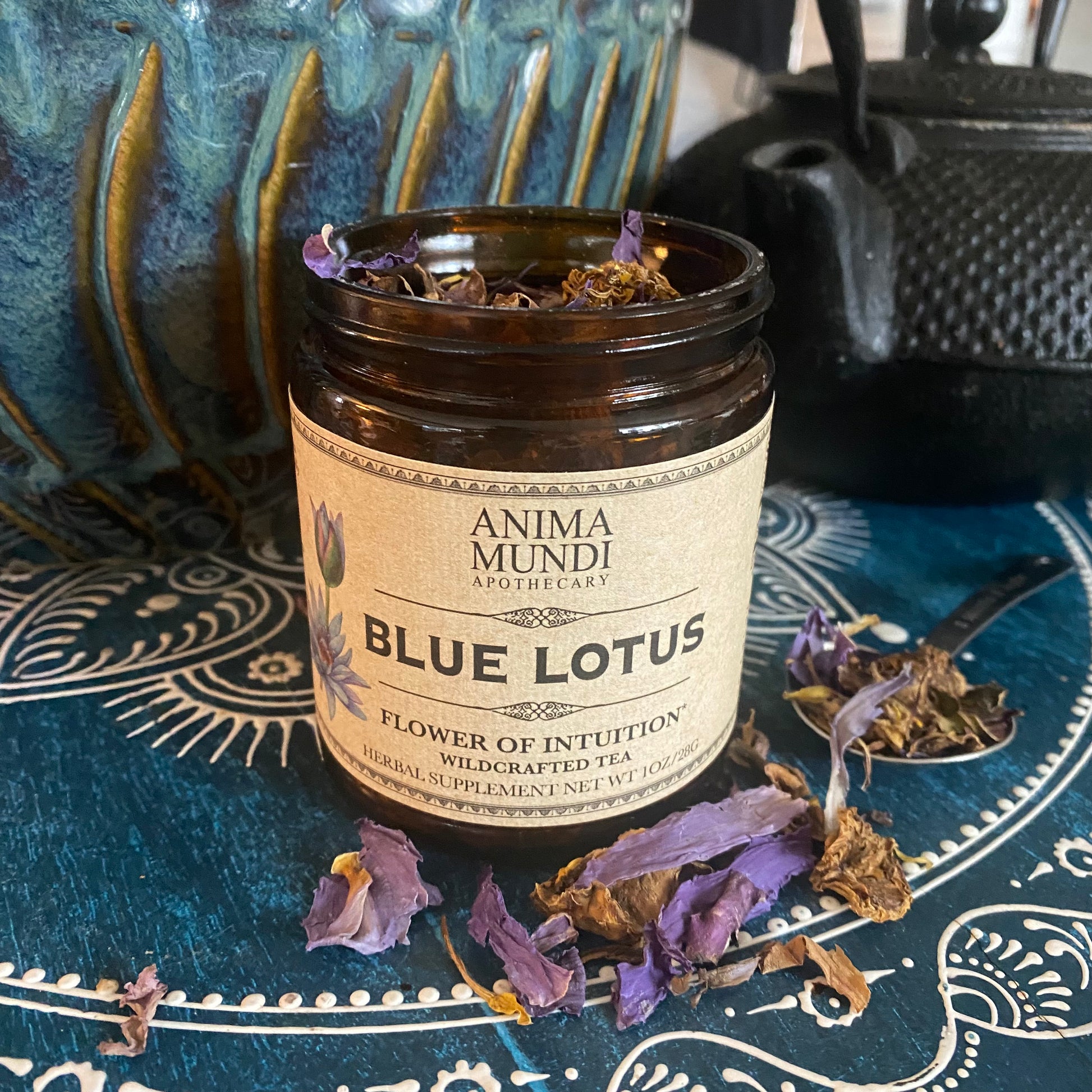 Blue Lotus Tea - Flower of Intuition - Wildcrafted 1oz - by Anima Mundi Apothecary - The Hippie Farmer