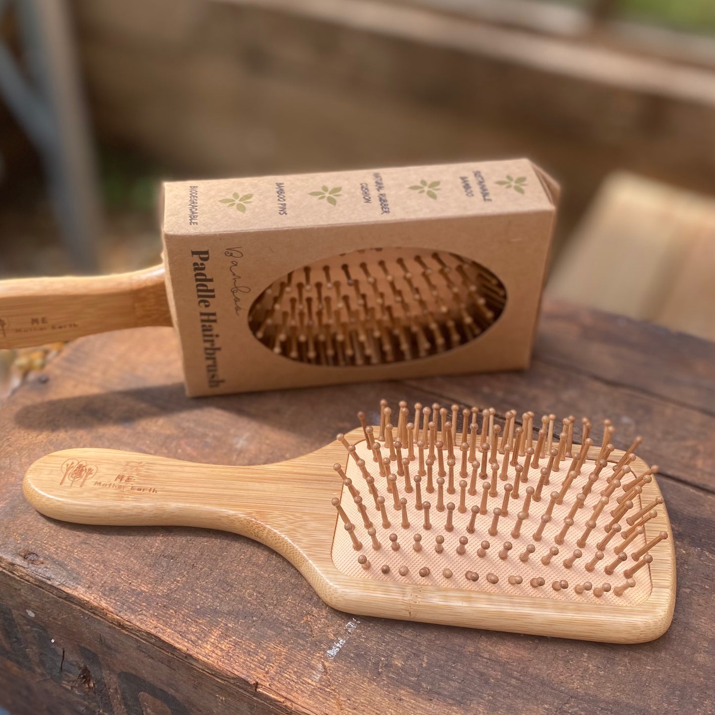 Bamboo Paddle Hairbrush - By Mother Earth ME - The Hippie Farmer