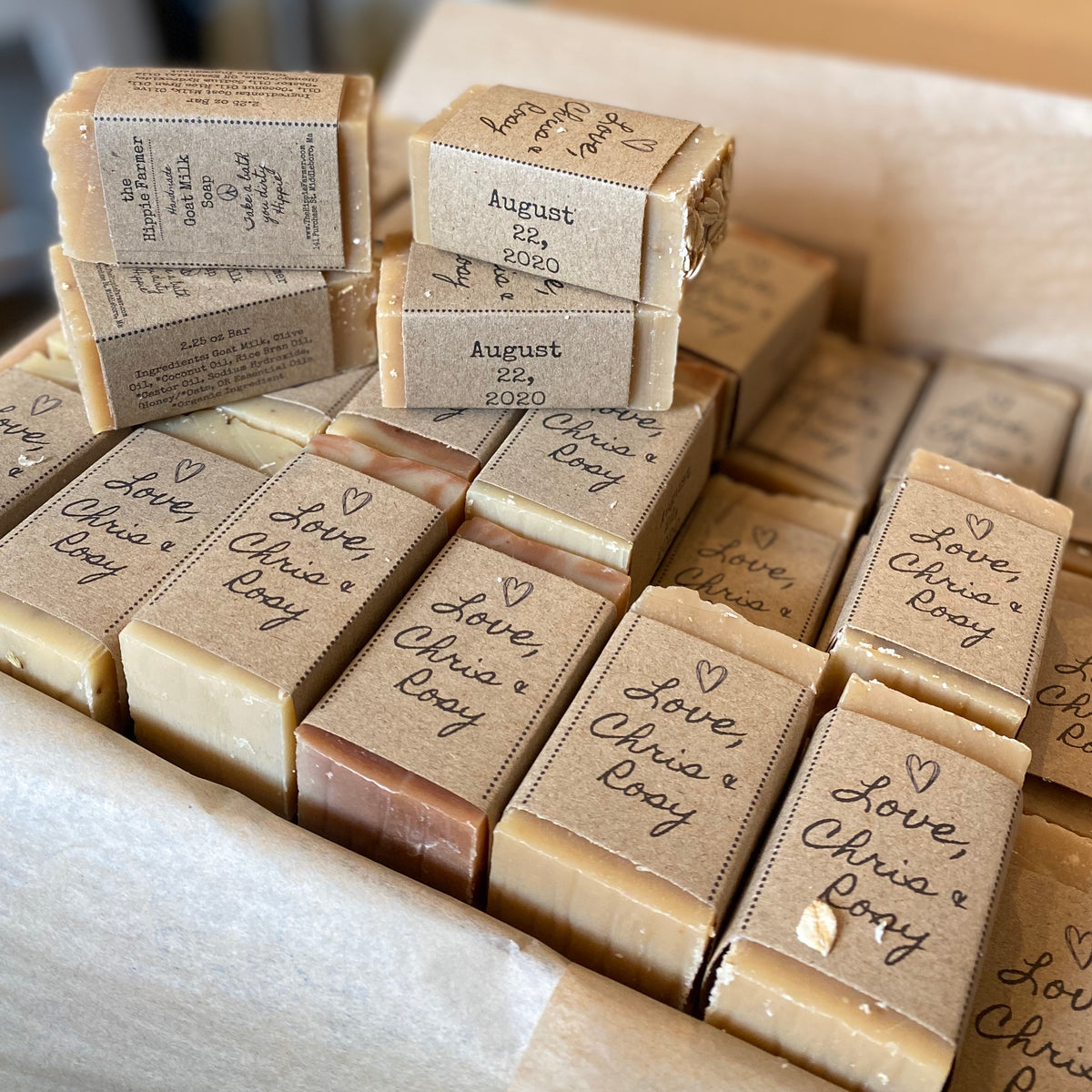 50 Full Size Goat Milk Soap Wedding Favors , Bridal Favors , Birthday  Favors, Party Favors ,made in Maine, Shipping Included 