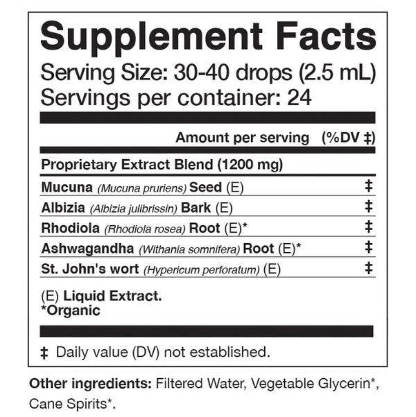 Happiness Tonic - Dopamine & Stress Relief - ADAPTOGENIC - 2 oz - by Anima Mundi