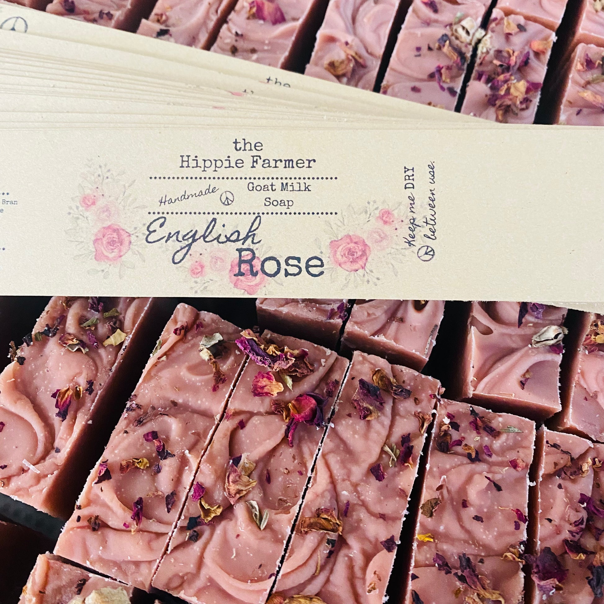 Goat Milk Soap - English Rose with Rose Clay - The Hippie Farmer