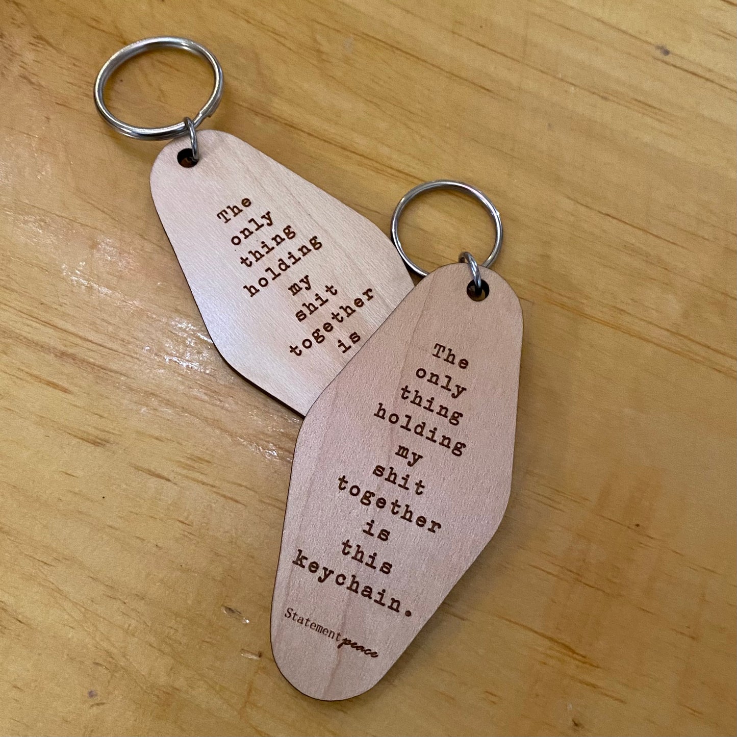 Wood Keychain - Grow, Manifest or Mercury Quotes by Statement Peace - The Hippie Farmer