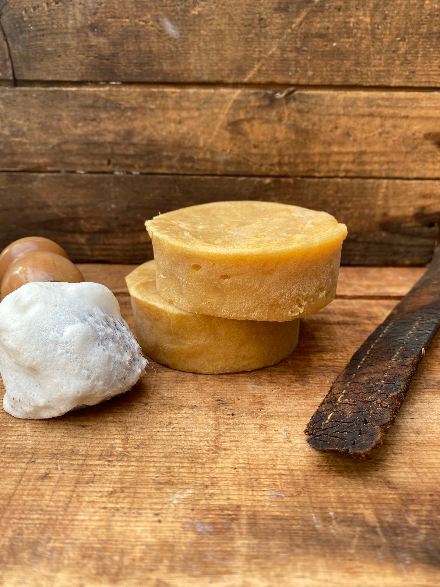 Old Fashioned Dual Lye Shave Soap - Orange Lavender Peppermint Essential Oil - The Hippie Farmer