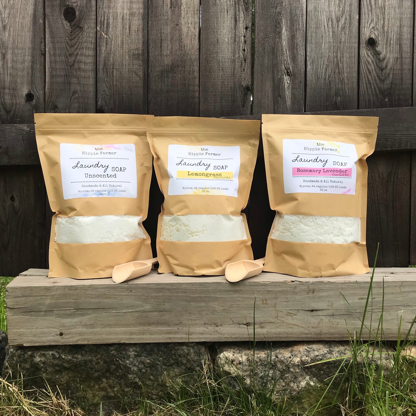 Handmade Laundry Soap - Lemongrass, Rosemary Lavender, or Unscented - The Hippie Farmer