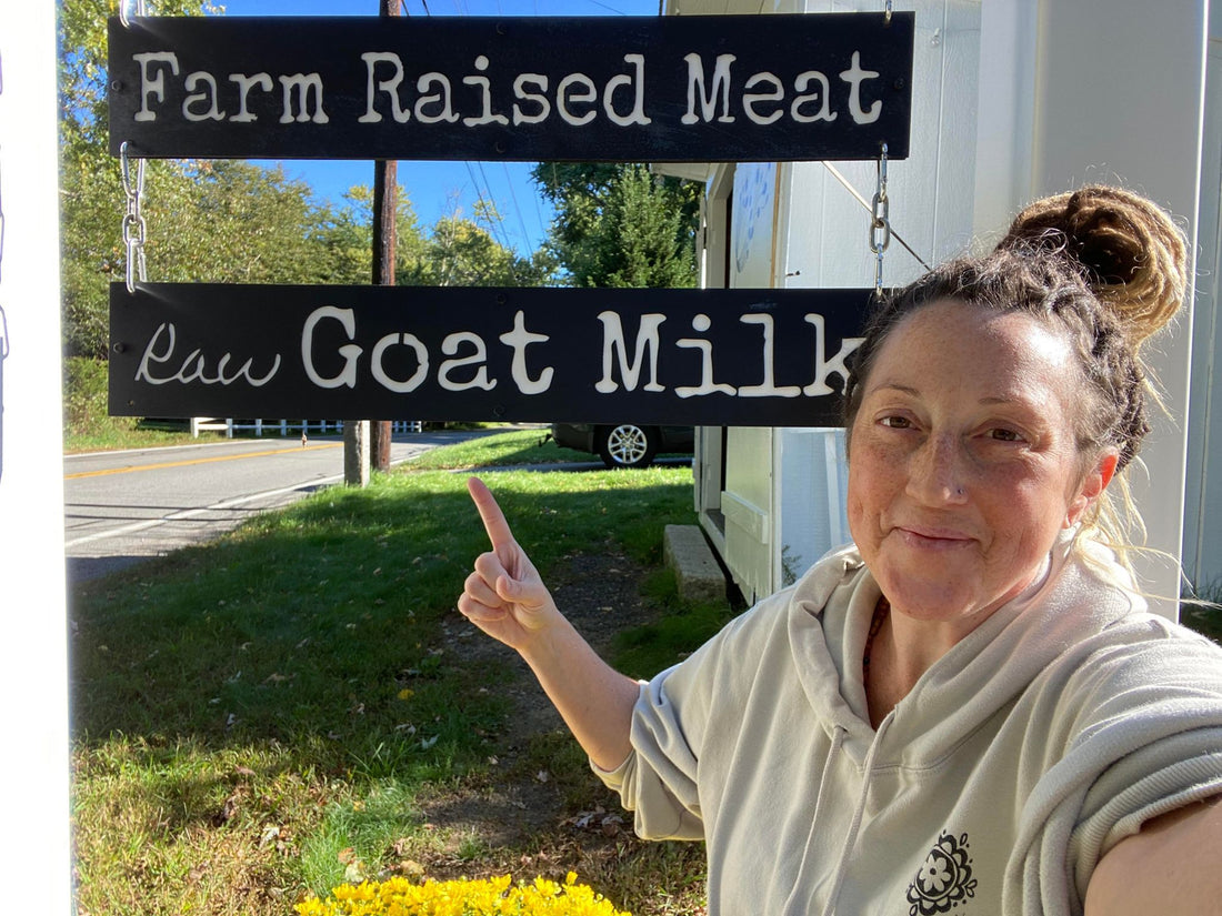 sign showing goat milk