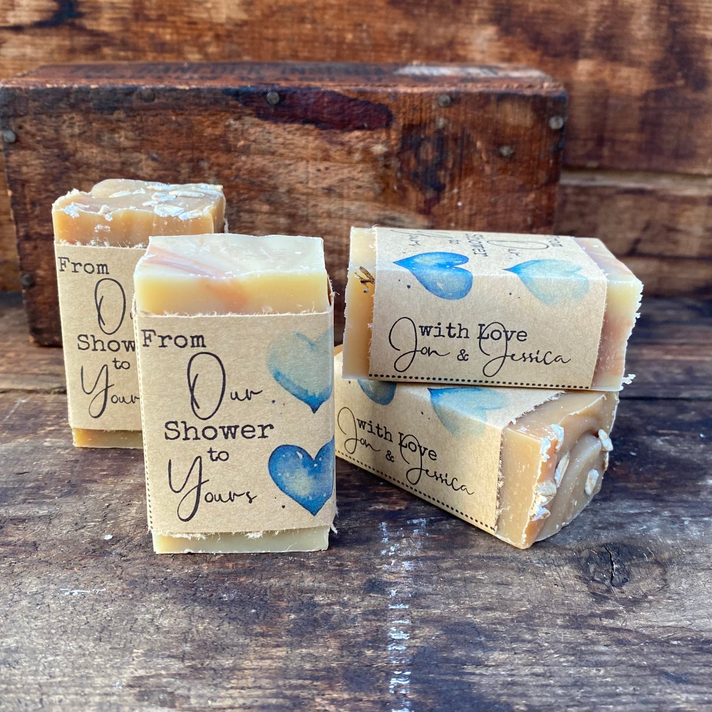 Goat Milk Soap Bar Favors - Weddings, Baby Showers, & more... - Half bars (Bulk ONLY, 20 minimum)