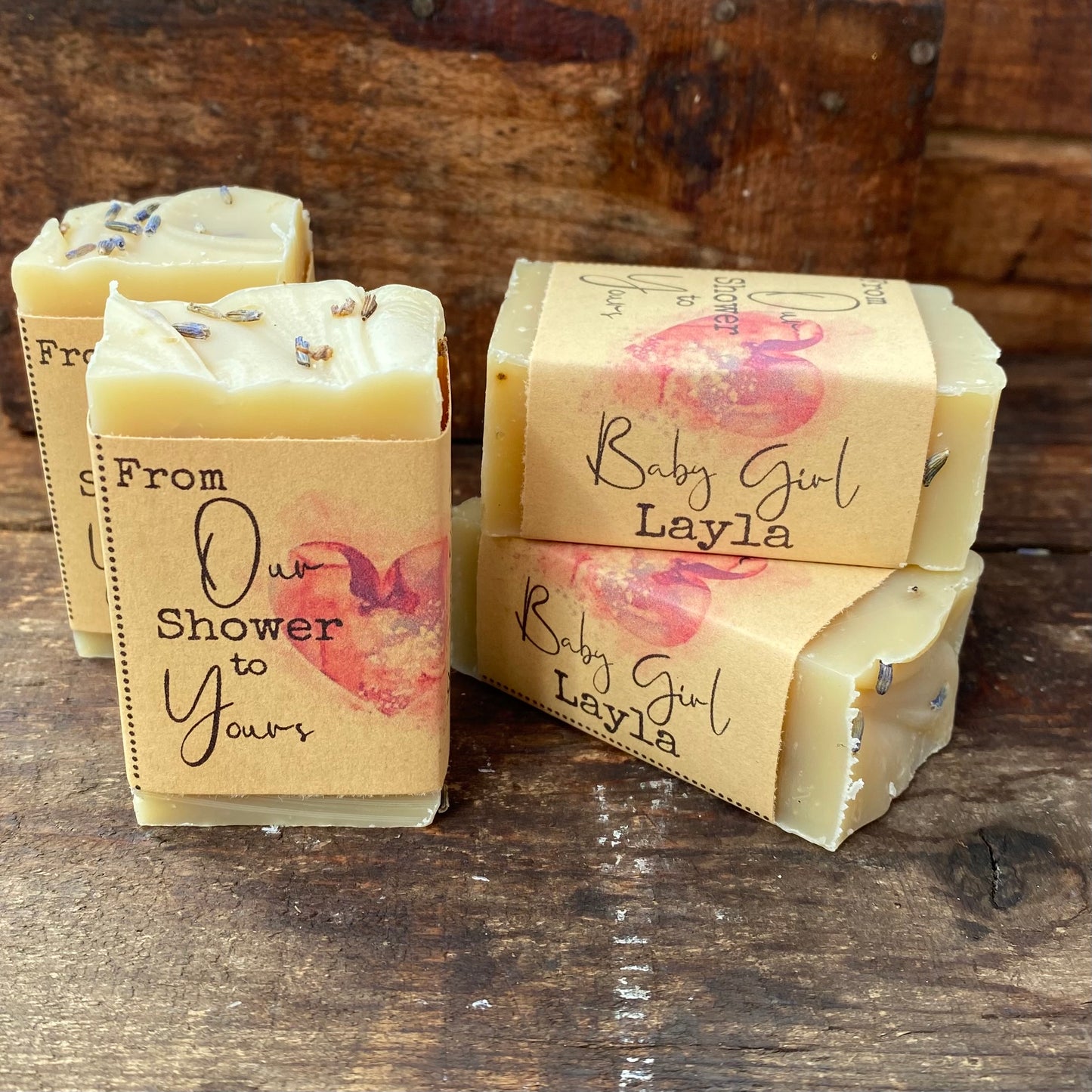 Goat Milk Soap Bar Favors - Weddings, Baby Showers, & more... - Half bars (Bulk ONLY, 20 minimum)