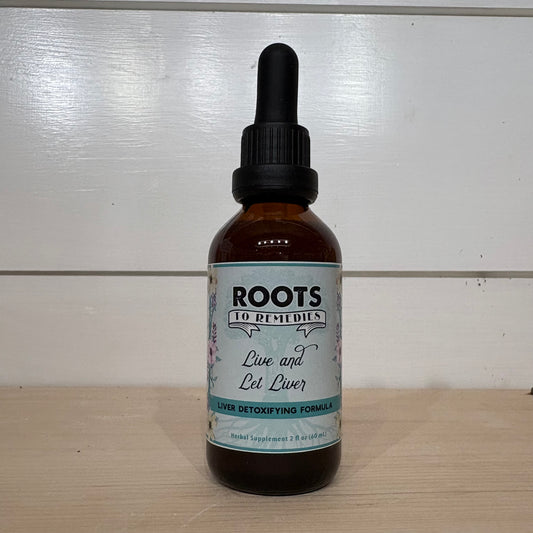 LIVE  and LET LIVER - Liver Detoxifying Formula - Alcohol Free 2 fl oz- by Roots to Remedies - The Hippie Farmer