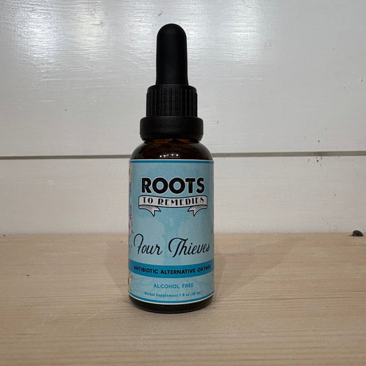 FOUR THEIVES - Ant- Alcohol Free 1 fl oz- by Roots to Remedies by - The Hippie Farmer