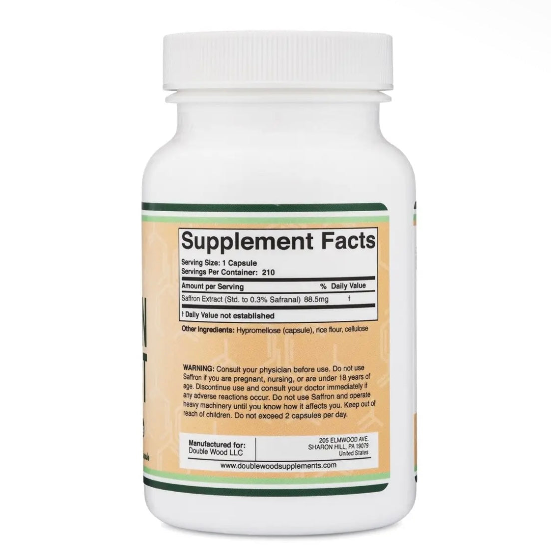 Saffron Extract - 88.5mg 210 capsules by Double Wood